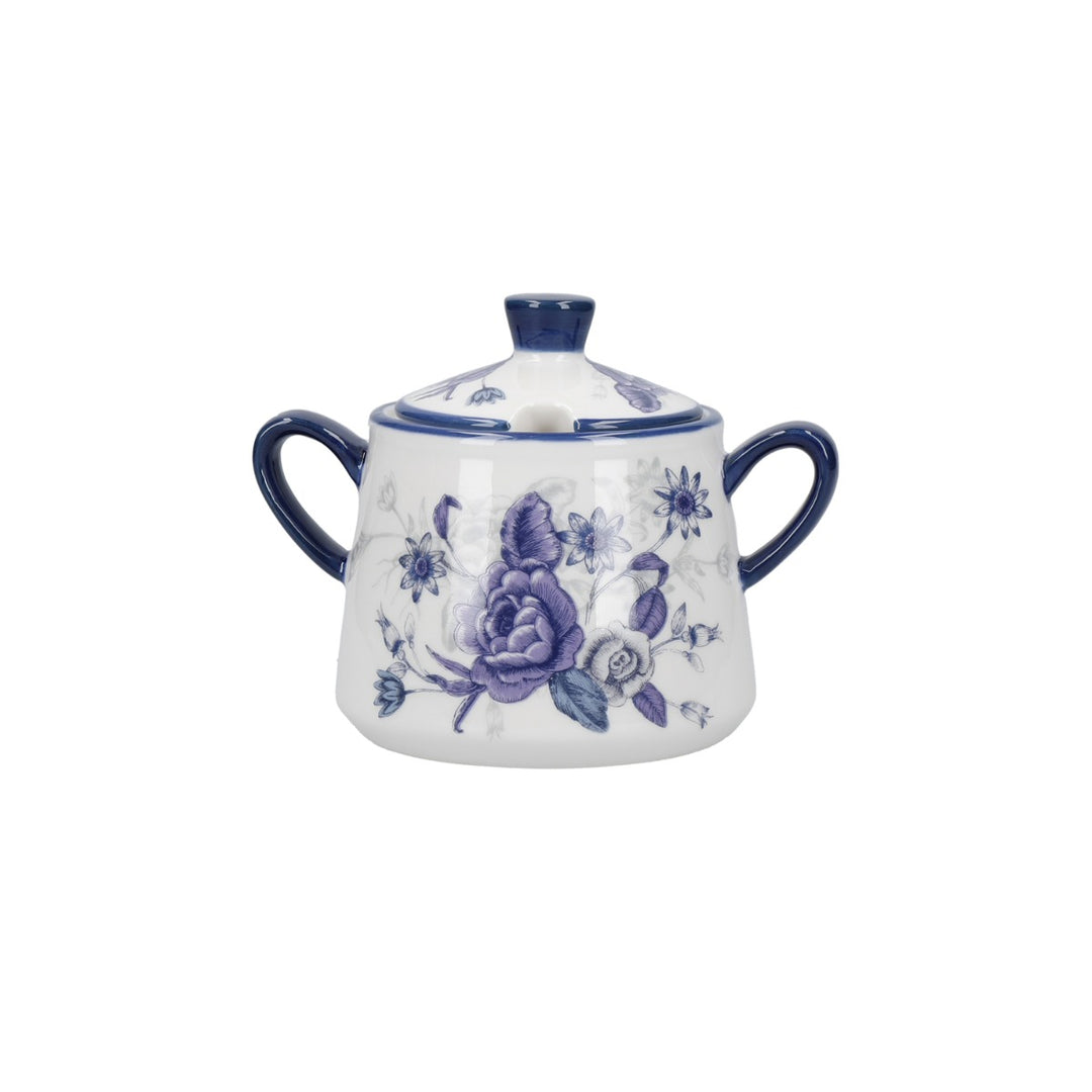 London Pottery Blue Rose Ceramic Sugar Bowl