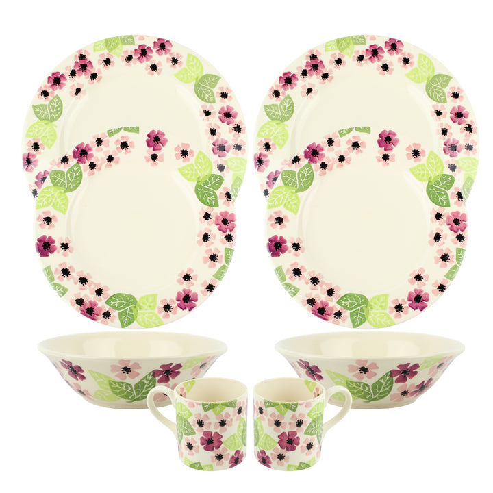 Haselbury Blushing Susan Dinnerware Set with Mugs