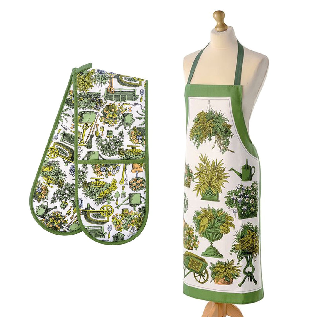 Stow Green Botanical Garden Apron & Double Oven Glove Set