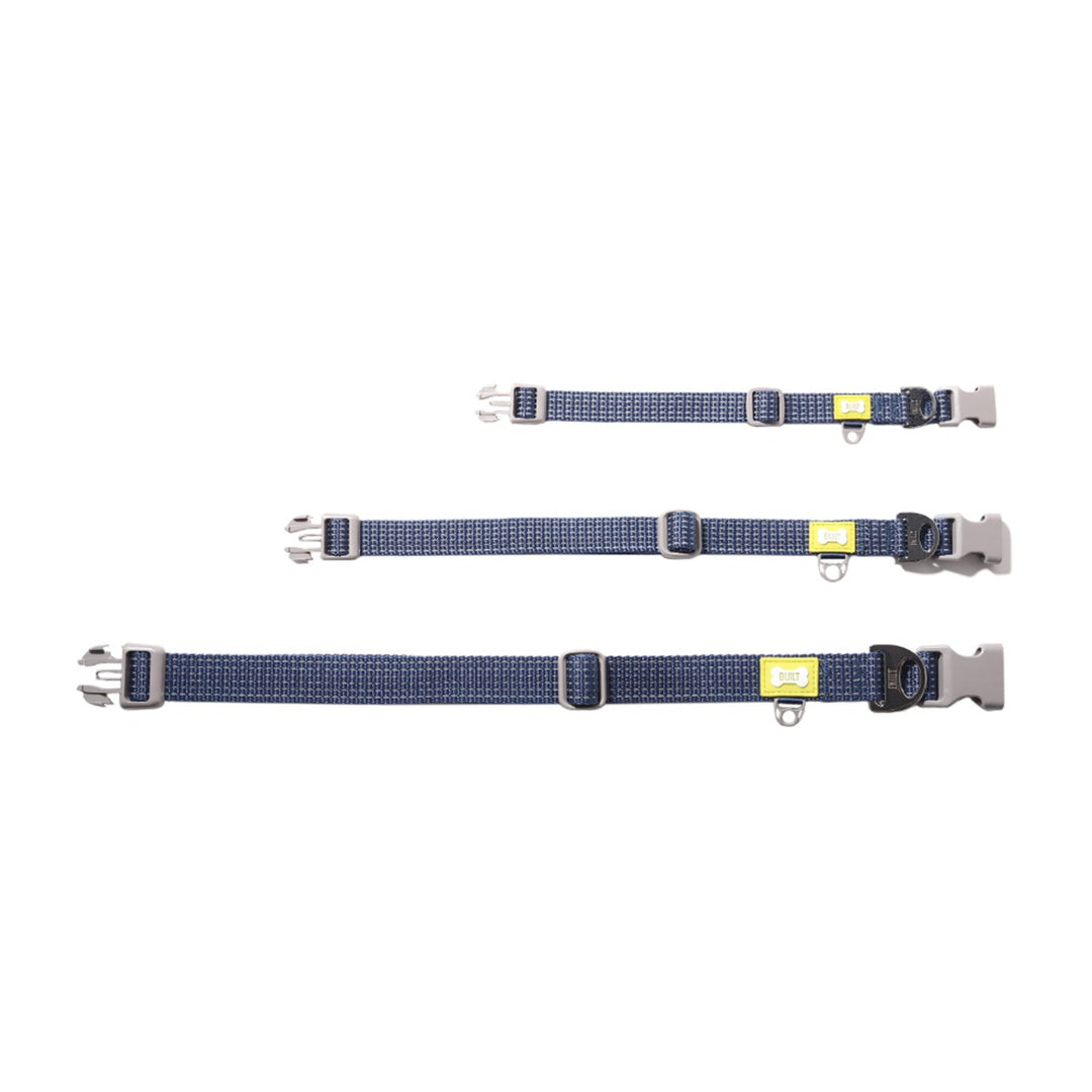 BUILT Pet NightSafe Blue Reflective Collar - 3 Sizes