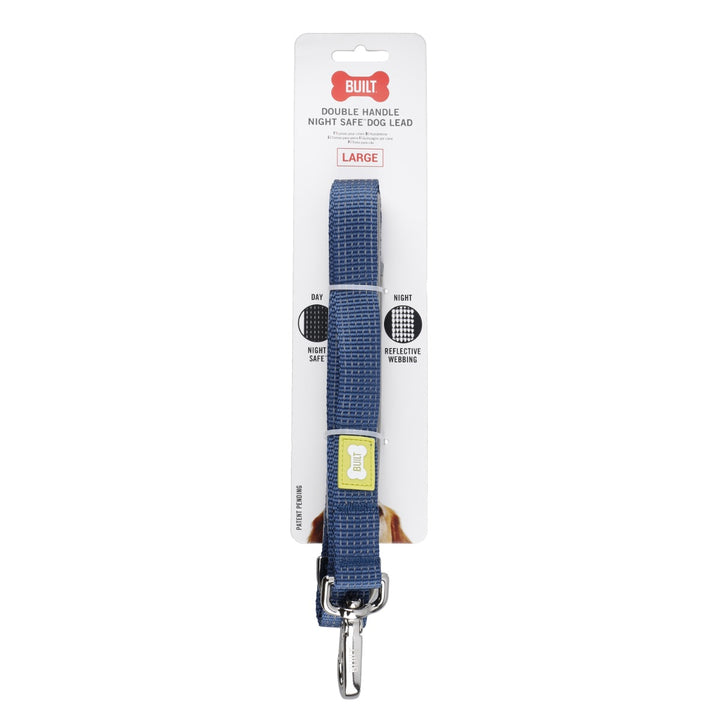 BUILT Pet NightSafe Blue Reflective Lead - 3 Sizes