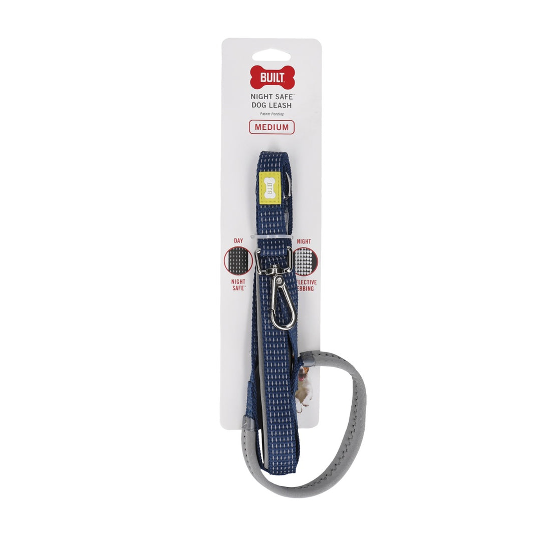 BUILT Pet NightSafe Blue Reflective Lead - 3 Sizes
