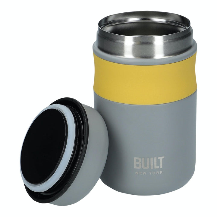 Grey insulated food container that stays chilled for up to 24 hours