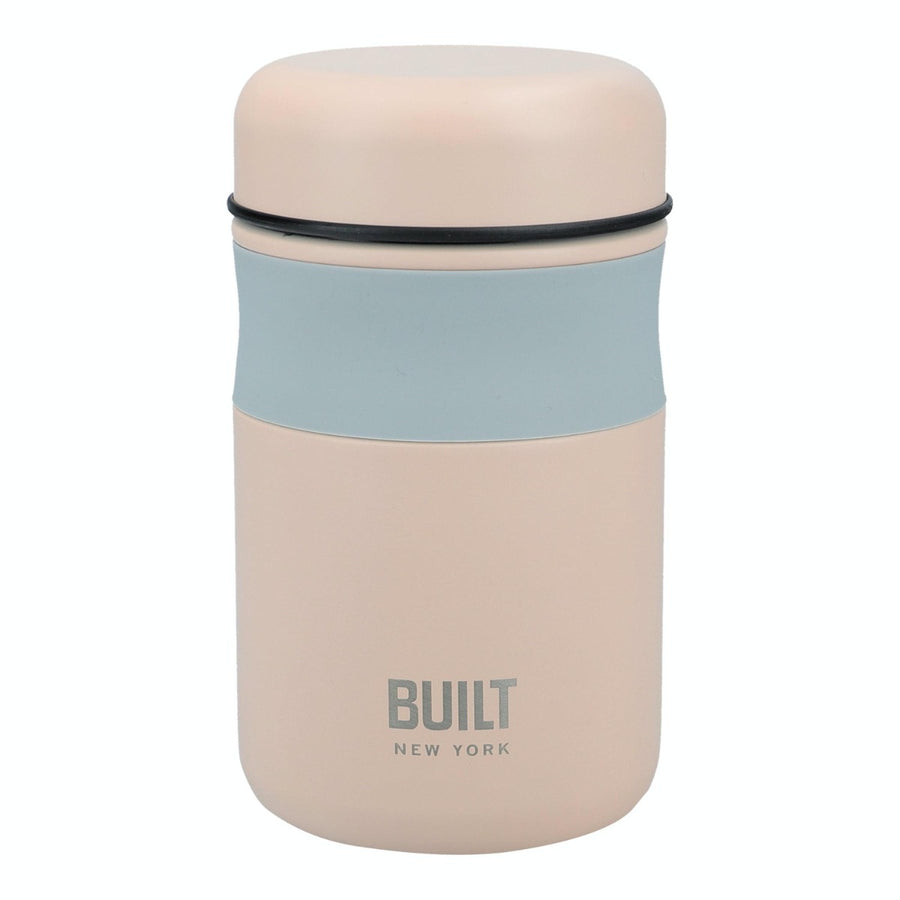 Eco-friendly pink food canister for lunch time meals on the go