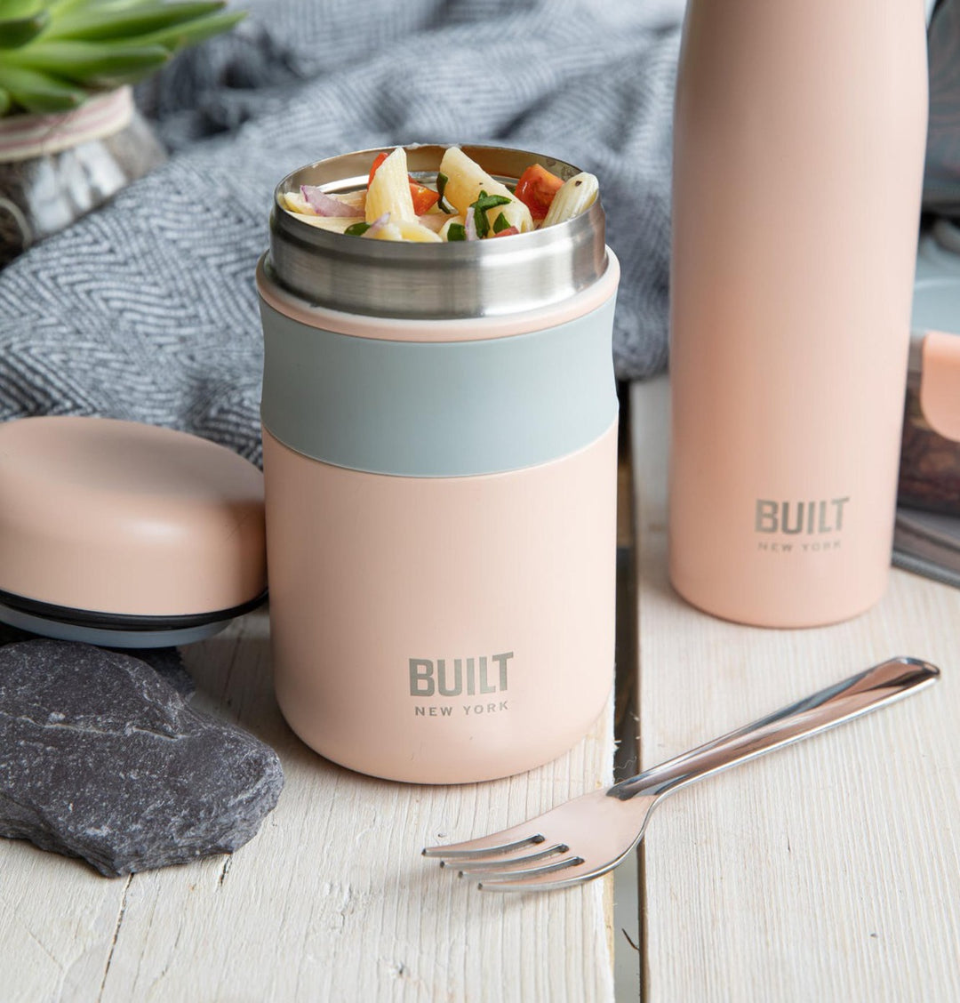 BUILT Mindful Pink Food Flask - 490ml