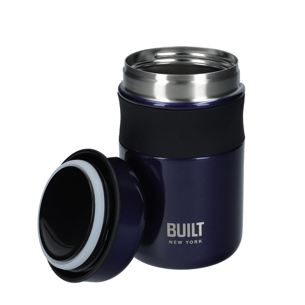 Metal navy blue lunch storage