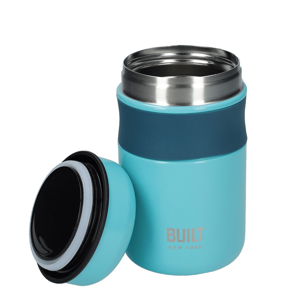Blue & turquoise food flask with twist lid