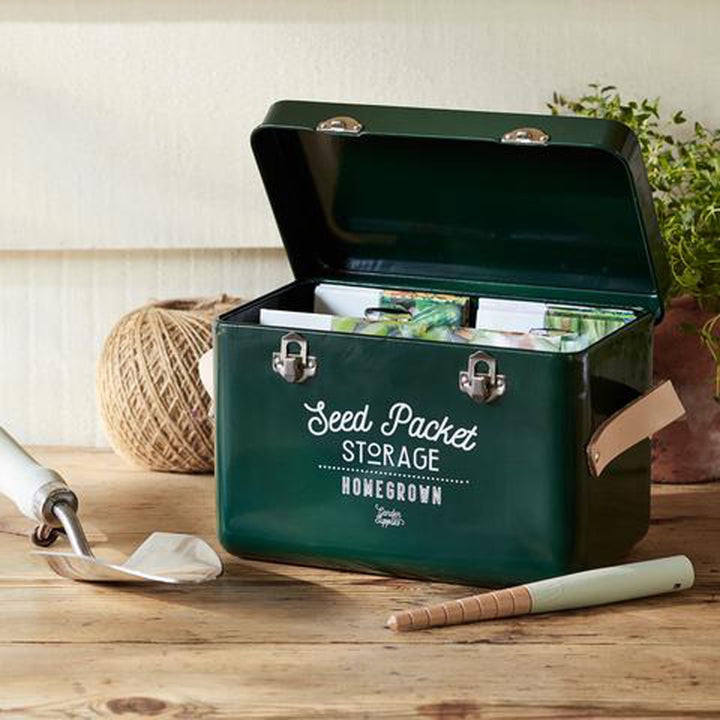 Burgon & Ball Seed Packets Storage Tin - Green