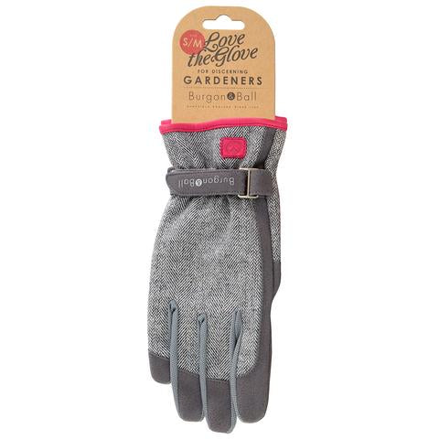 Burgon & Ball 'Love the Glove' Grey Tweed Gardening Gloves - 2 Sizes