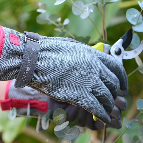 Burgon & Ball 'Love the Glove' Grey Tweed Gardening Gloves - 2 Sizes