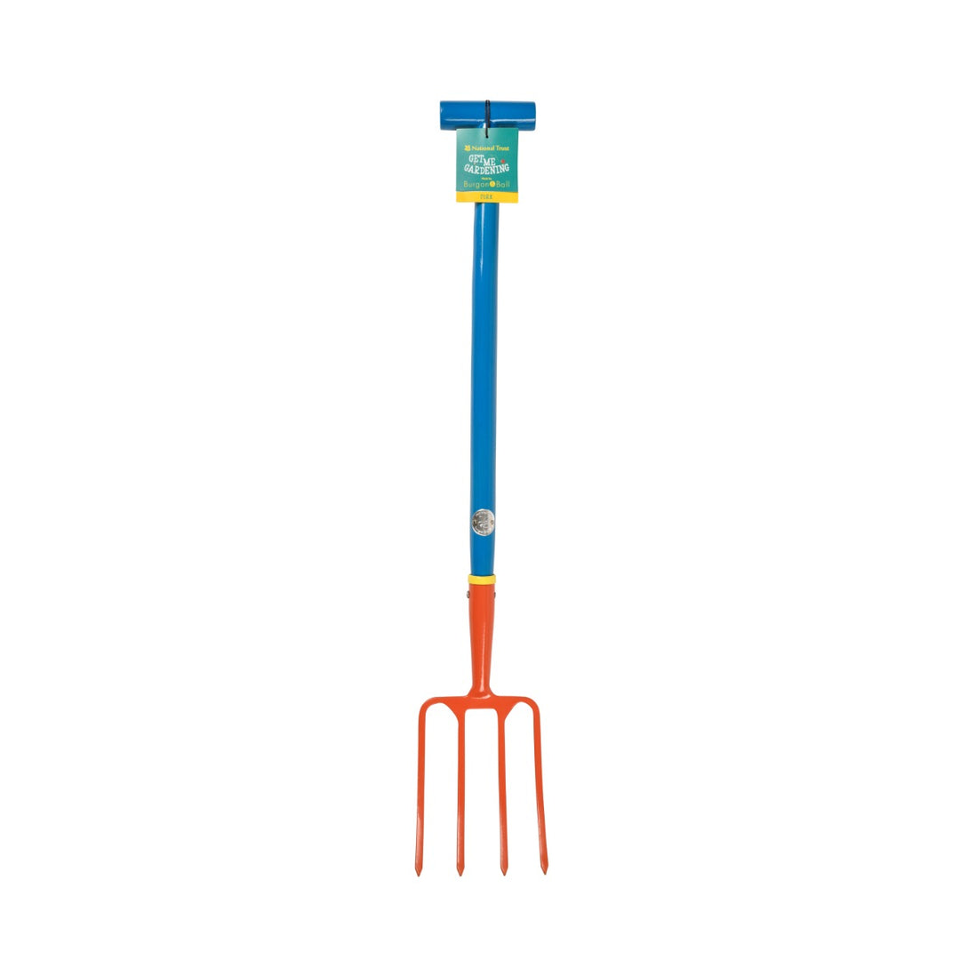Blue, orange, and yellow children's National Trust Digging fork