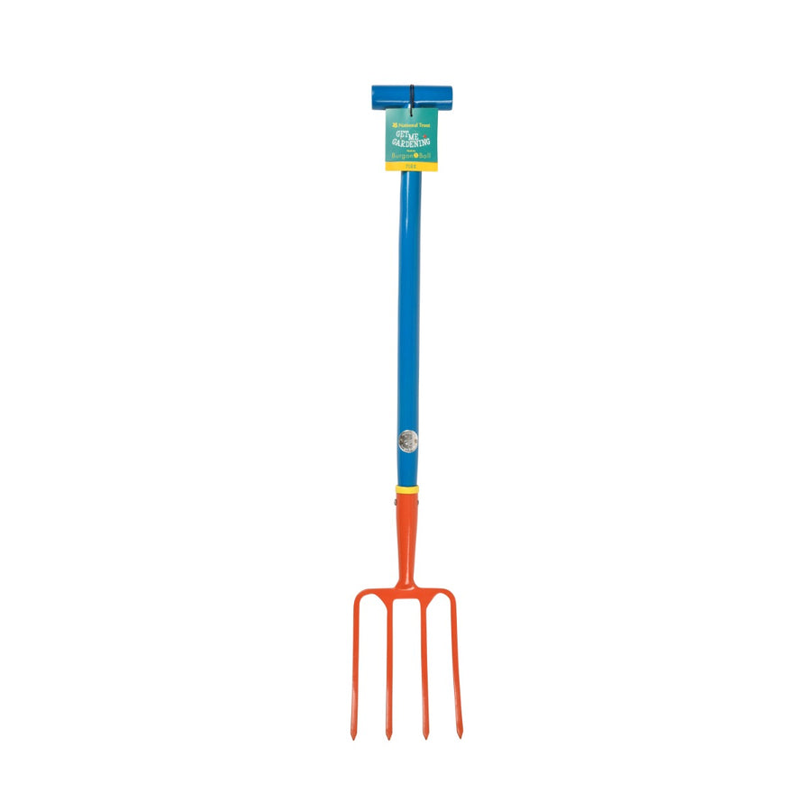 Blue, orange, and yellow children's National Trust Digging fork