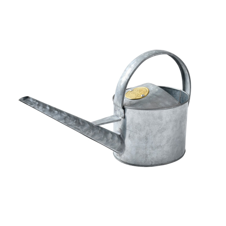 a small one litre indoor watering can made from galvanised steel