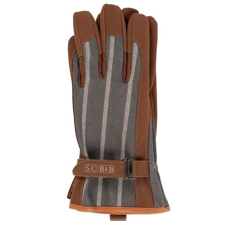 Sophie Conran 'Everyday' Striped Gardening Gloves - Grey Ticking