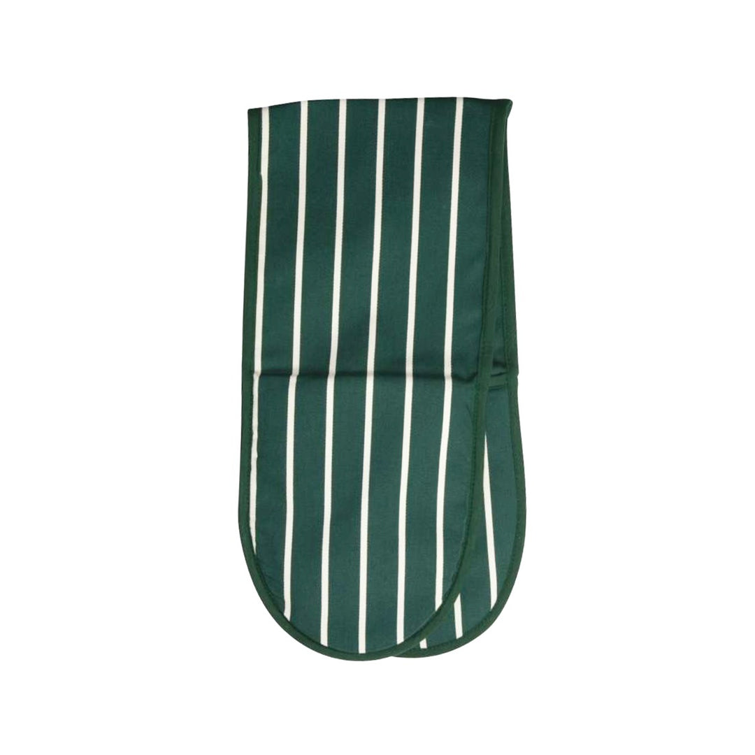Dexam Butchers Stripe Double Oven Glove - Racing Green