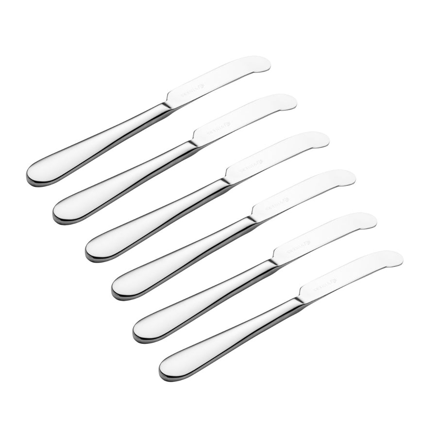 Butter knife set with teardrop handles