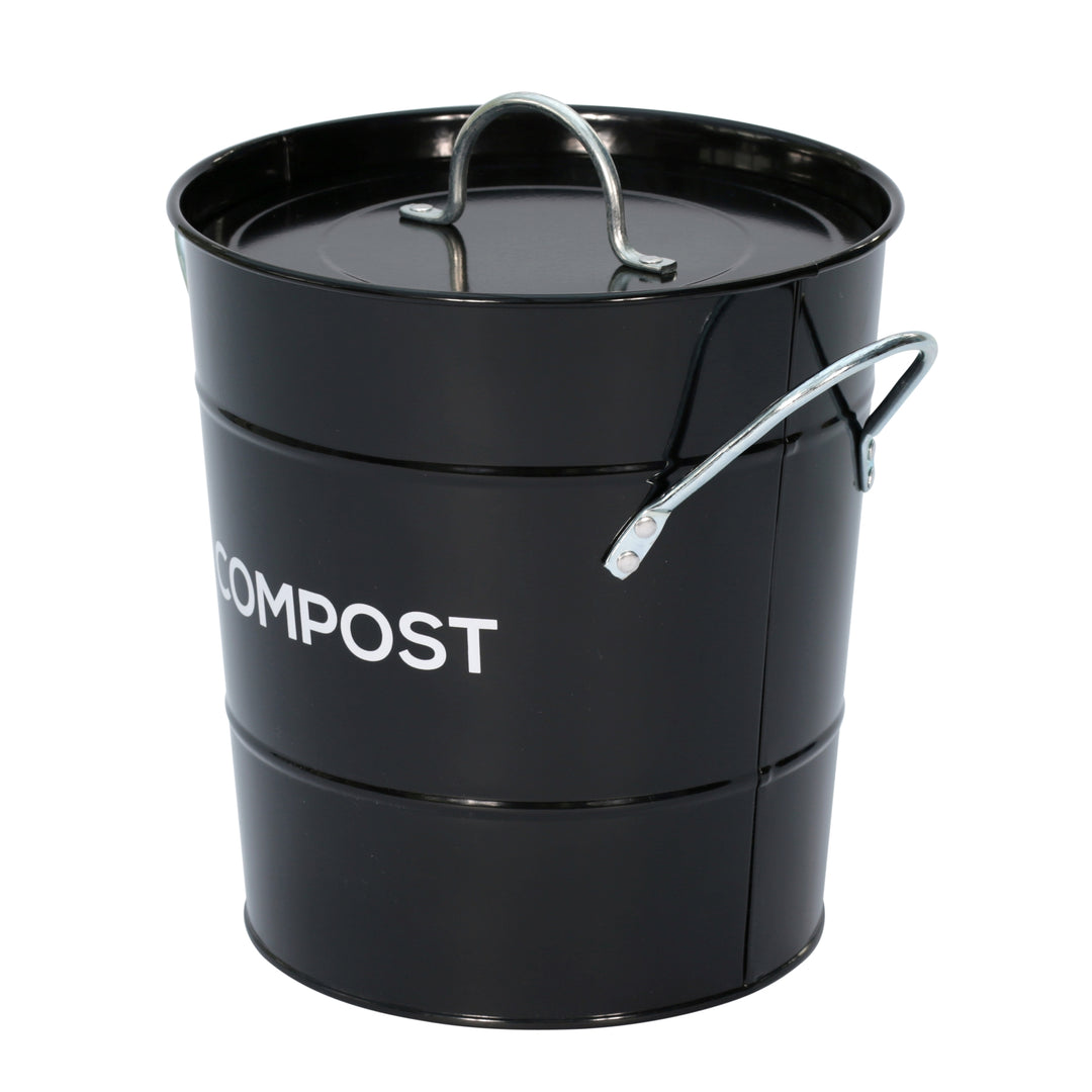 Metal Compost Pail - Black