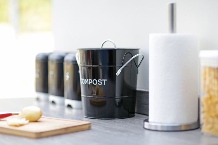 Metal Compost Pail - Black