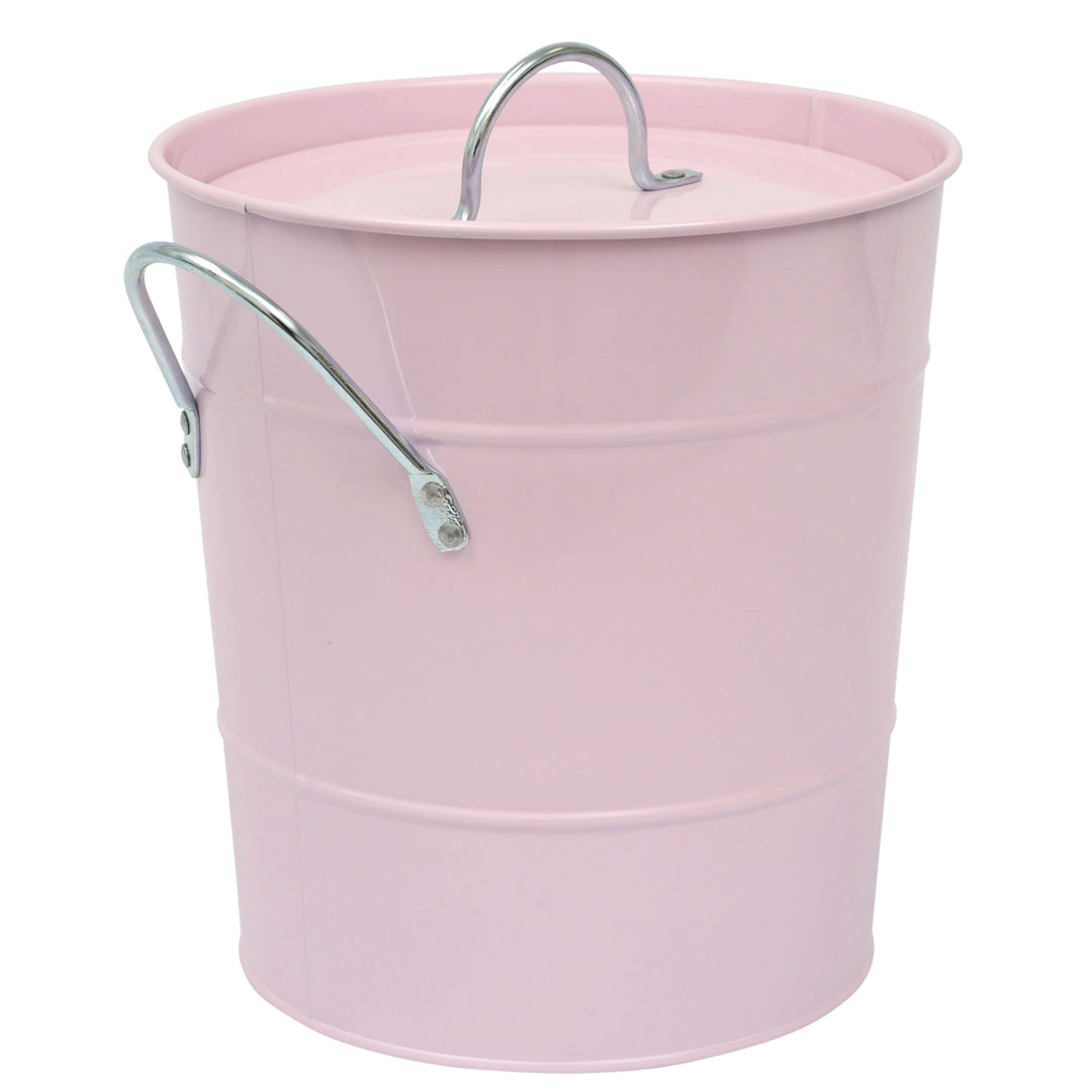 Metal Compost Pail - Pale Pink