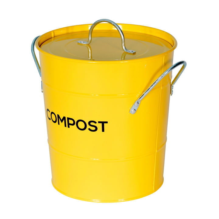 Metal Compost Pail - Yellow