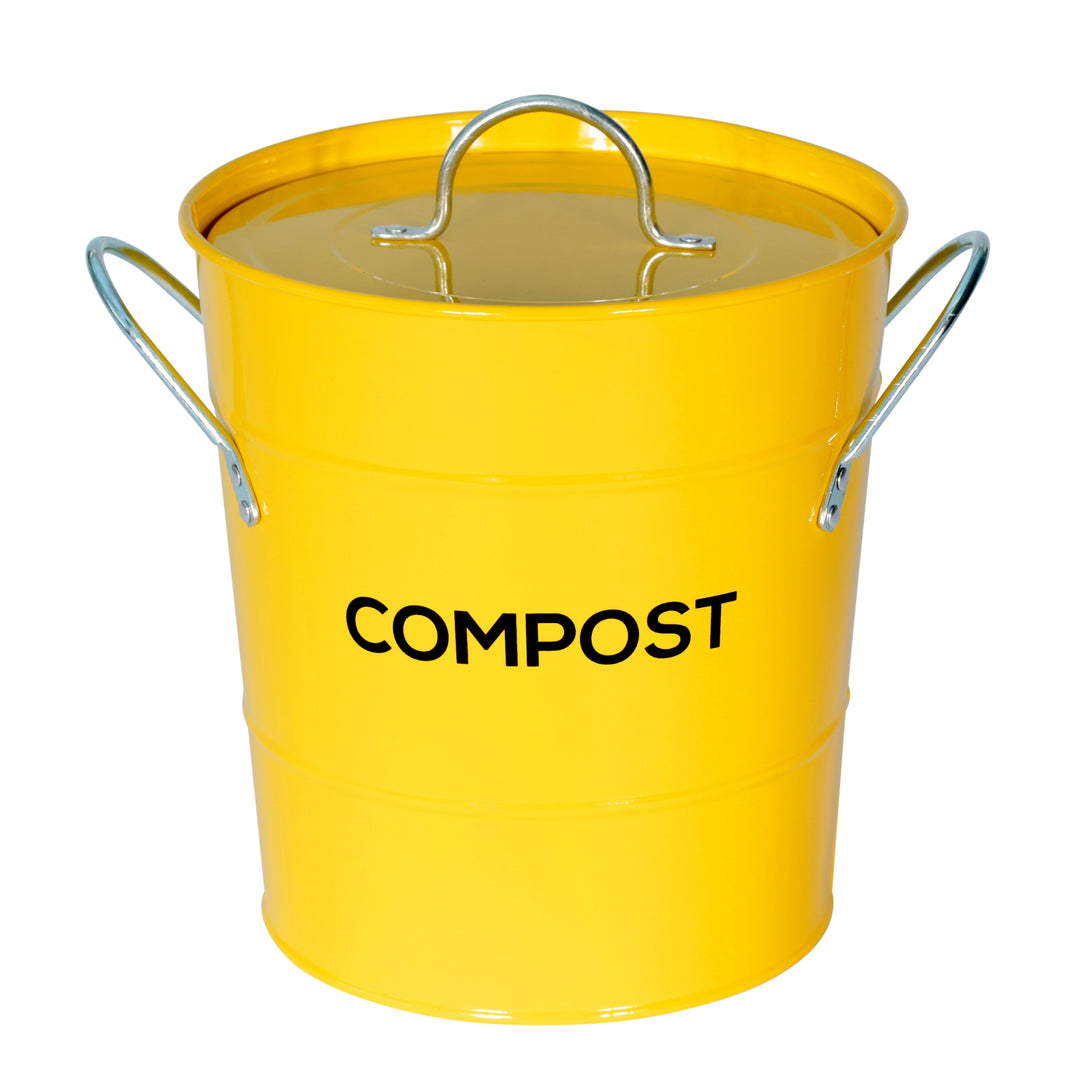 Metal Compost Pail - Yellow