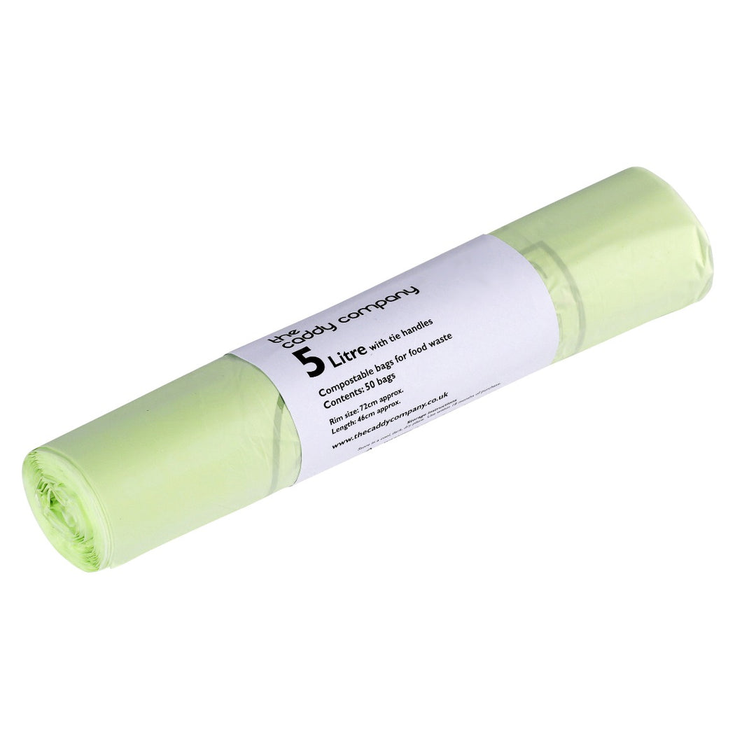 5L Caddy Company Tie Handle Compostable Kitchen Caddy Liners