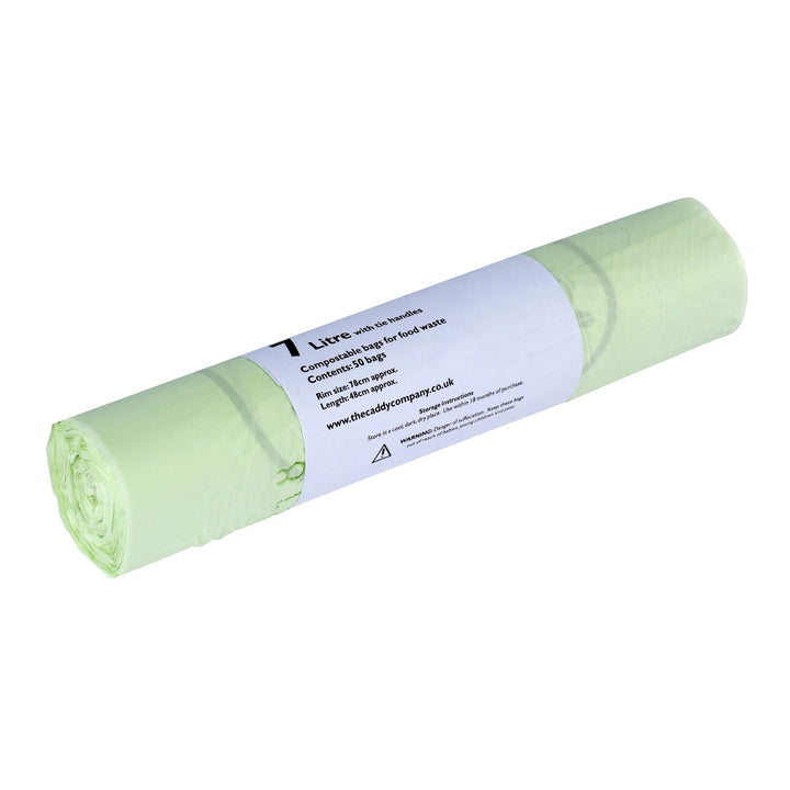 7L Caddy Company Tie Handle Compostable Kitchen Caddy Liners