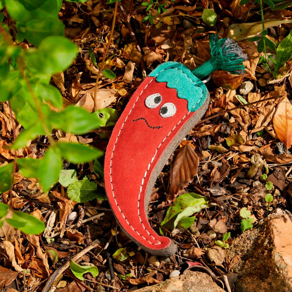  made from red suede and jute fibre.
