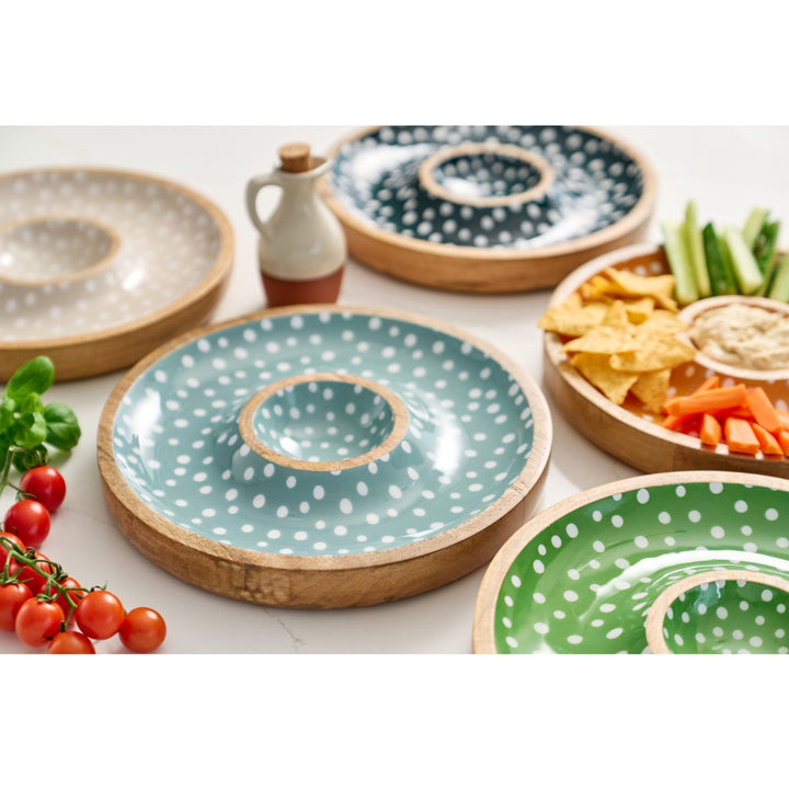 Dexam Sintra Mango Wood Chip & Dip Bowl - Duck Egg
