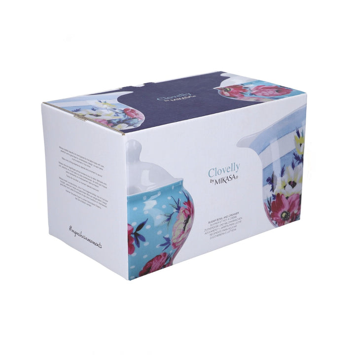 Mikasa Clovelly Porcelain Sugar Bowl & Creamer Set 