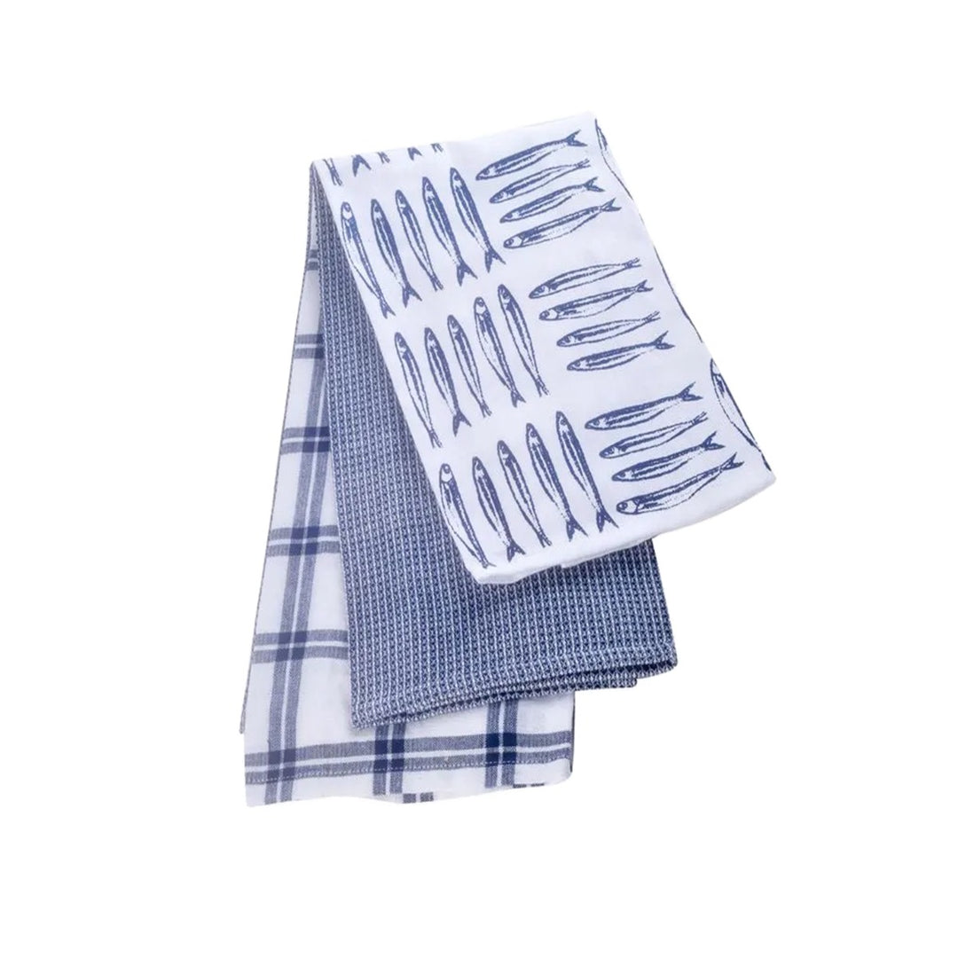The Pantry Blue Coastal Tea Towels Set