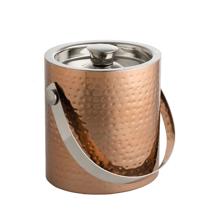 Epicurean Copper Hammered Ice Bucket & Tongs