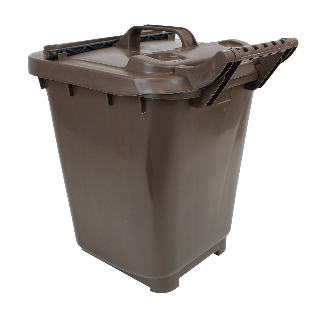 Brown Large Kerbside Compost Caddy with Locking Lid - 23L