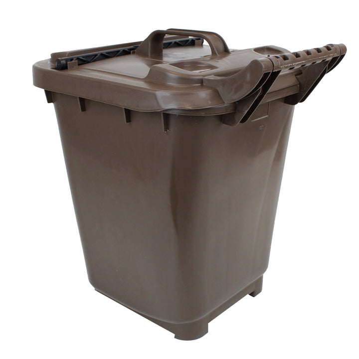 Brown Large Kerbside Compost Caddy with Locking Lid - 23L
