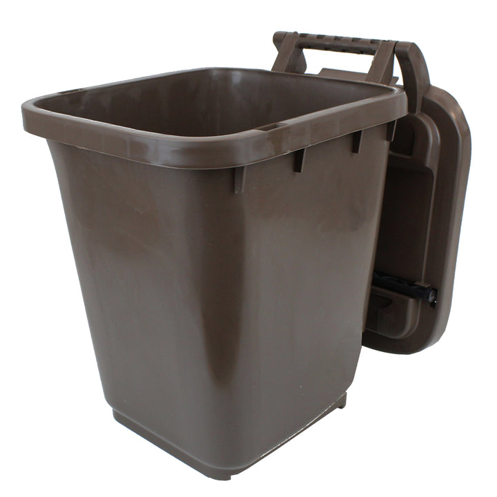 Brown Large Kerbside Compost Caddy with Locking Lid - 23L