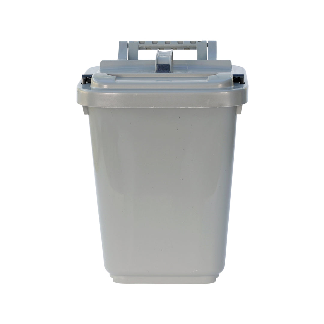 Silver Large Kerbside Compost Caddy with Locking Lid - 23L