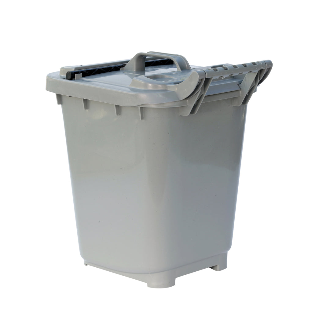 Silver Large Kerbside Compost Caddy with Locking Lid - 23L