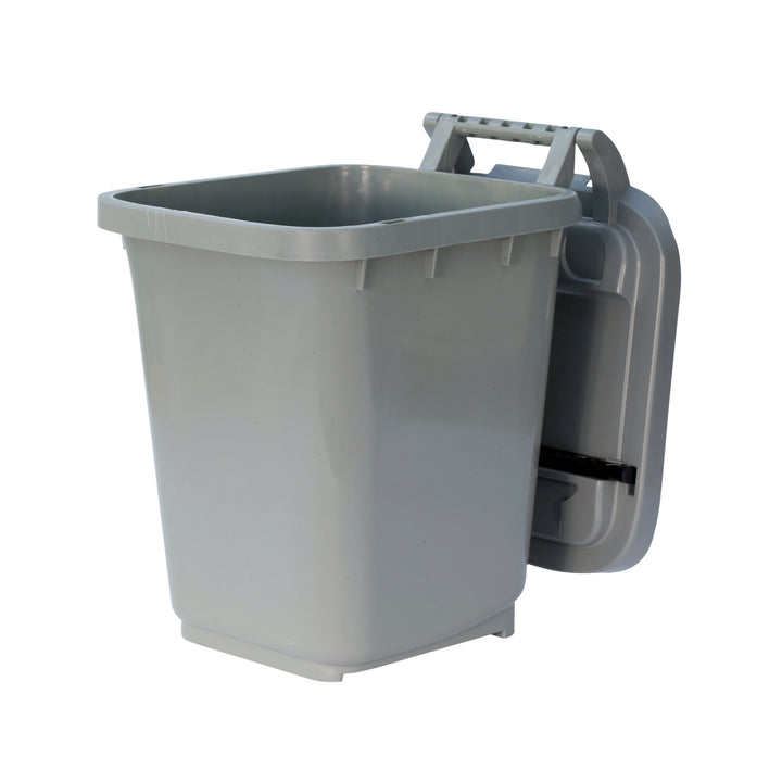 Silver Large Kerbside Compost Caddy with Locking Lid - 23L