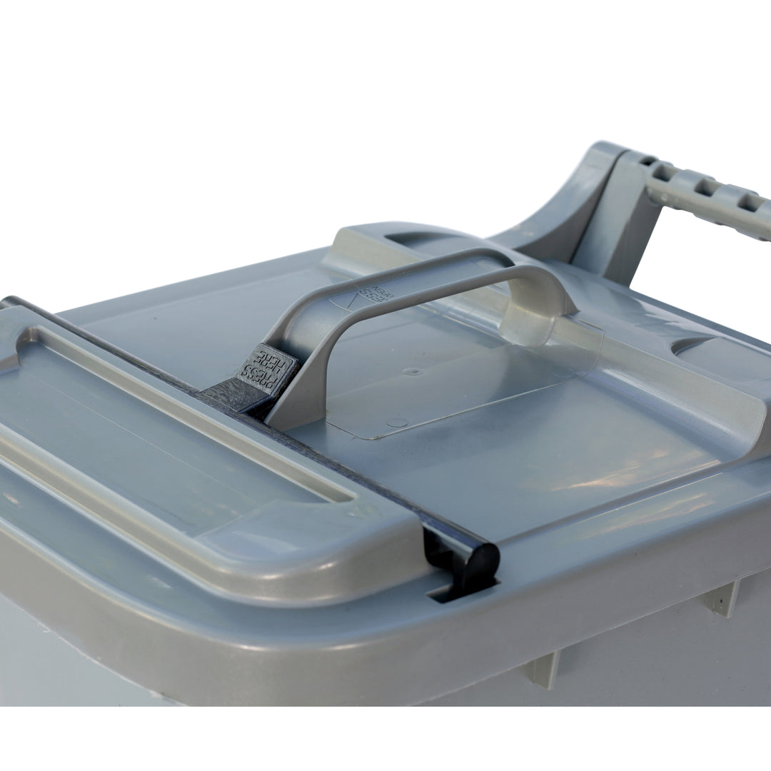 Silver Large Kerbside Compost Caddy with Locking Lid - 23L