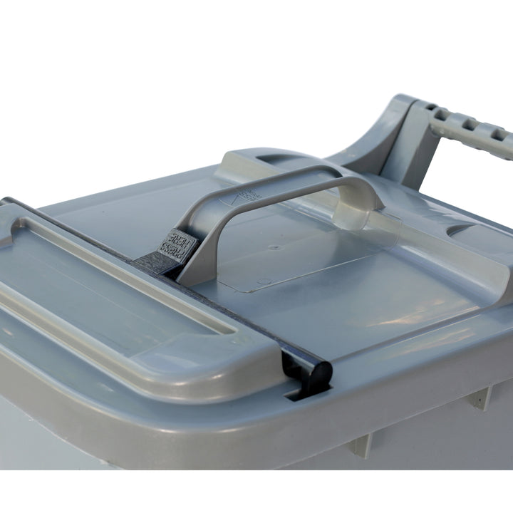 Silver Large Kerbside Compost Caddy with Locking Lid - 23L