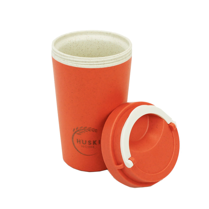Huski Home Coral Red Rice Husk Travel Cup - 400ml