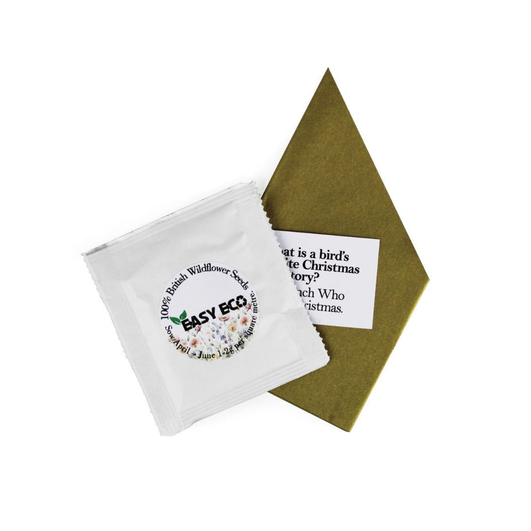 Easy Eco Recycled Paper Green Winter Flowers Christmas Crackers - Set of 6