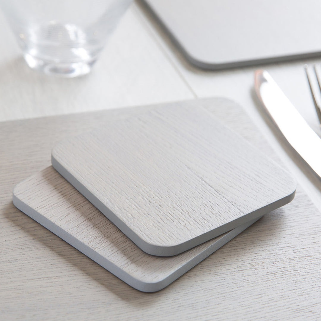 Creative Tops Grey Natural Wood Veneer Coasters