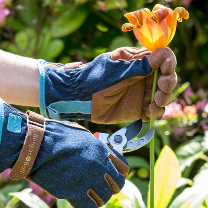 Burgon & Ball 'Love the Glove' Denim Gardening Gloves - 2 Sizes