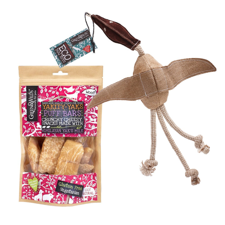 Green & Wilds Dog Gift Set - Desmond Duck & Treat Bag / Chew Option