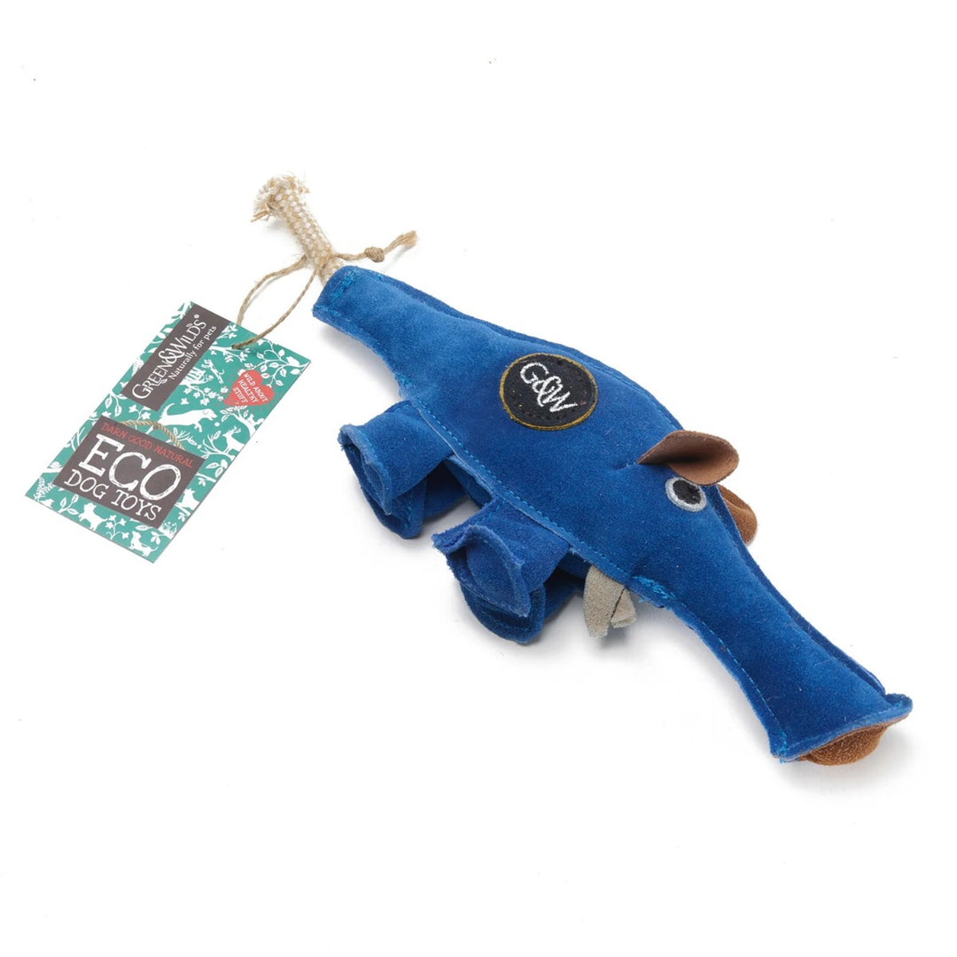 Blue fish like heavy duty dog toy