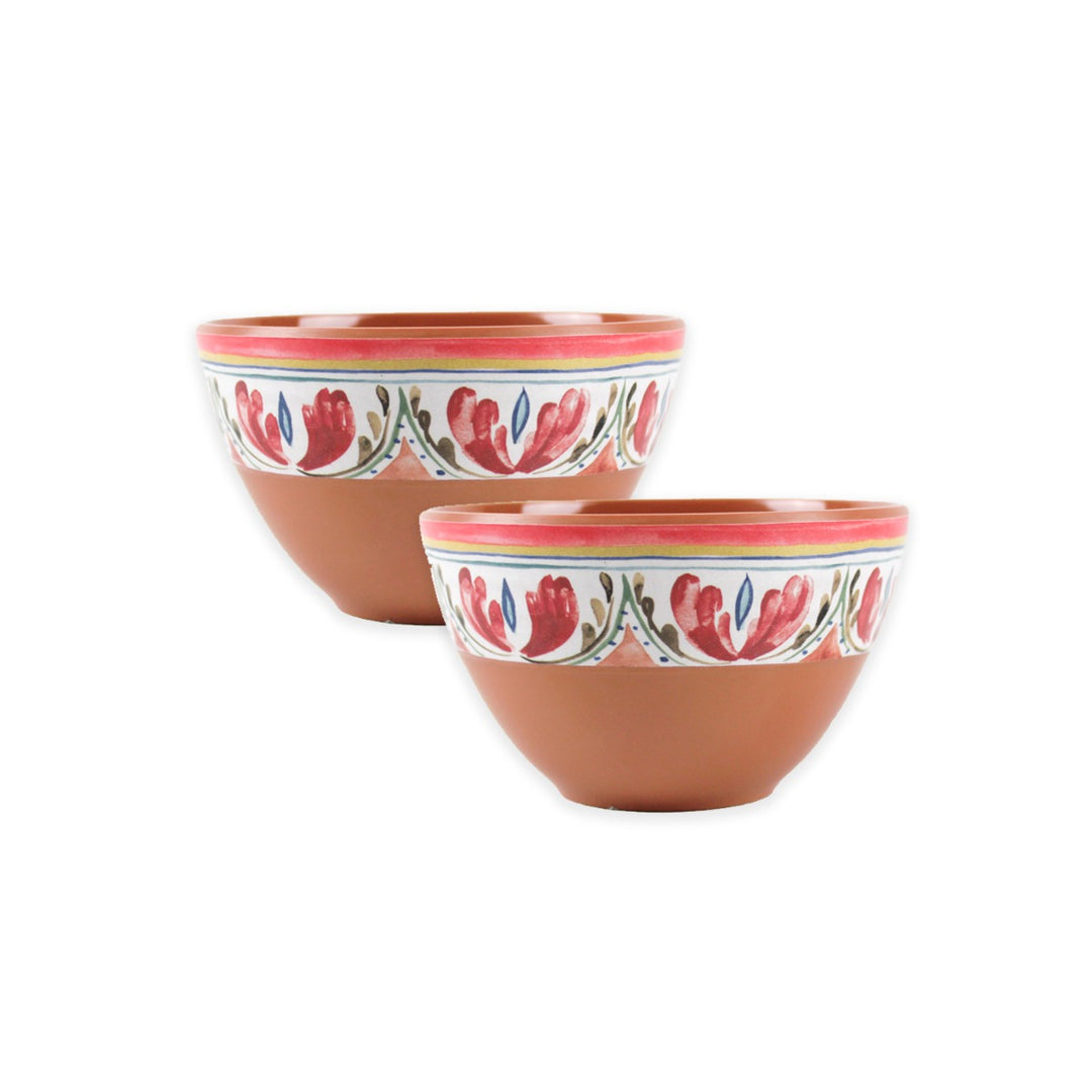 Mediterranean Melamine Oval Bowl & Dipping Bowls Set