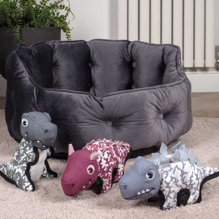 Smart Garden Dog Toy - Green Camouflage Dinosaur