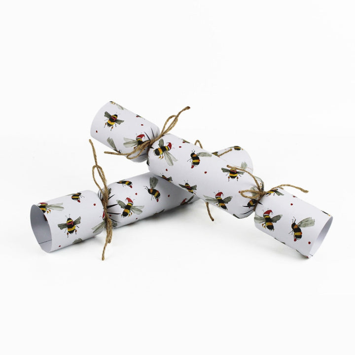 Easy Eco Recycled Paper Festive Bees Christmas Crackers - Set of 6