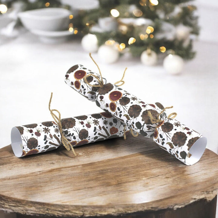 Easy Eco Recycled Paper Mulled Wine Foliage Christmas Crackers - Set of 6
